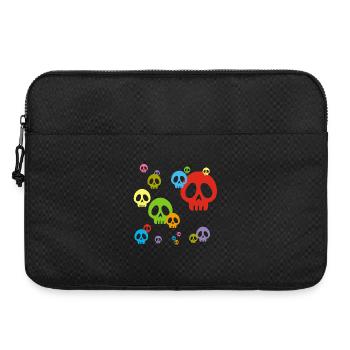 Multicolored manga skulls - Laptop bag 15" - black - Front