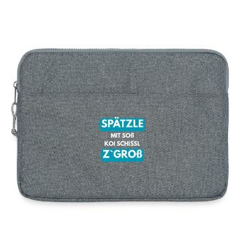 Spätzle mit Soß koi Schissl z`groß - Laptoptasche 15" - Grau meliert - Vorne