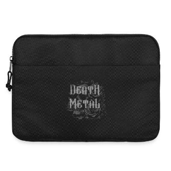 Death Metal mit dunklem Totenkopf-Blumentattoo-Design - Laptoptasche 15" - Schwarz - Vorne