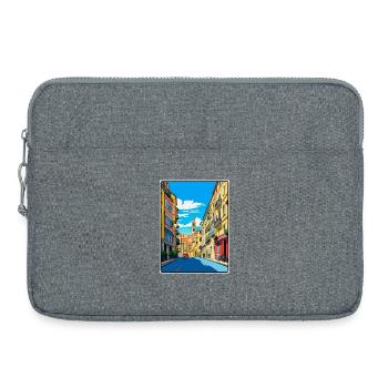 Bilbao, Espagne, ville vivante, scène de rue, Affiche de voyage - Sacoche pour ordinateur portable 15 pouces - gris chiné - Devant