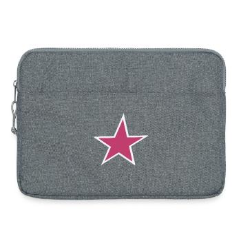 Minimalist Pink Star Illustration - Laptop bag 15" - heather grey - Front