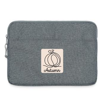 LINE ART KÜRBIS HERBST HALLOWEEN - Laptoptasche 15" - Grau meliert - Vorne