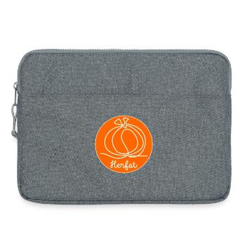 AUTUMN Pumpkin - Laptop bag 15" - heather grey - Front