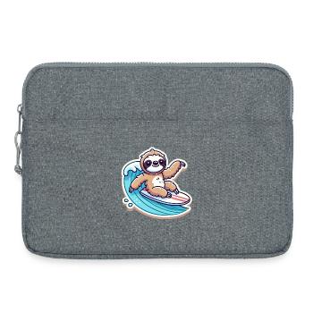 Cute Sloth Waves Surfer - Laptop bag 15" - heather grey - Front