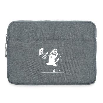 Chat de basket-ball - Sacoche pour ordinateur portable 15 pouces - gris chiné - Devant