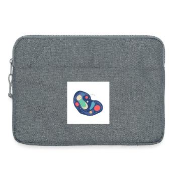 Abstract Cosmos Pattern in Blue - Laptop bag 15" - heather grey - Front