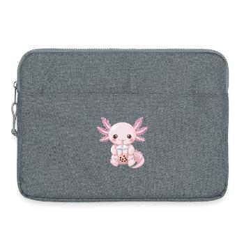 Kawaii Anime Axolotl Bubble Tea Boba Tea - Laptop bag 15" - heather grey - Front