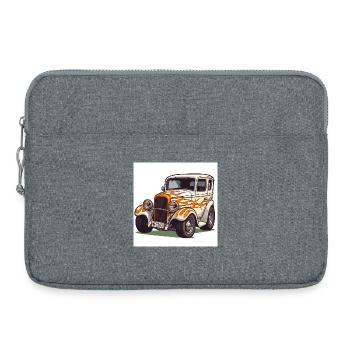 Voiture Hot Rod vintage - Sacoche pour ordinateur portable 15 pouces - gris chiné - Devant