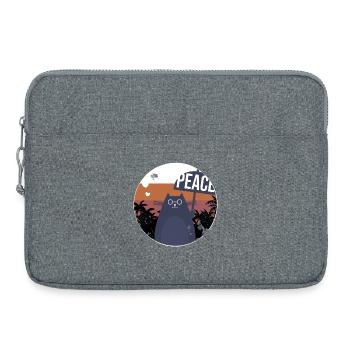 Katze Vintage Design Geschenk - Laptoptasche 15" - Grau meliert - Vorne