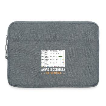 Dem Zeitplan voraus... In Überarbeitung (lustiges Gantt-Diagramm) - Laptoptasche 15" - Grau meliert - Vorne