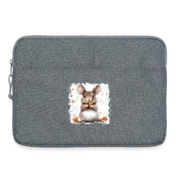 Niedlicher Maus mit Herbstlaub - Laptoptasche 15" - Grau meliert - Vorne