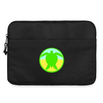 Schildkröte Logo Strand Wasser Meer Rund Symbol - Laptoptasche 15" - Schwarz - Vorne