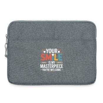 Conception de technicien de pont dentaire - Sacoche pour ordinateur portable 15 pouces - gris chiné - Devant