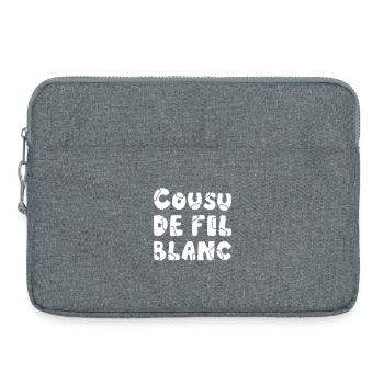 SEWN WITH WHITE THREAD! - Laptop bag 15" - heather grey - Front
