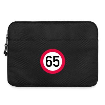 65. Geburtstag Achtung! Verkehrsschild 65 Km/h - Laptoptasche 15" - Schwarz - Vorne