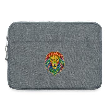 Motif scintillant du lion arc-en-ciel - Sacoche pour ordinateur portable 15 pouces - gris chiné - Devant