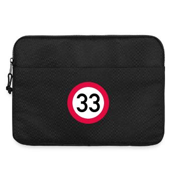 33e anniversaire Attention ! Panneau de signalisation 33 Km/h - Sacoche pour ordinateur portable 15 pouces - noir - Devant