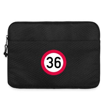 36e anniversaire Attention ! Panneau de signalisation 36 Km/h - Sacoche pour ordinateur portable 15 pouces - noir - Devant