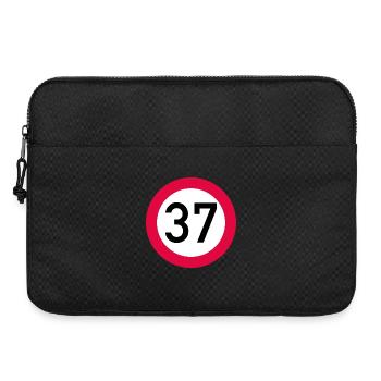 37e anniversaire Attention ! Panneau de signalisation 37 Km/h - Sacoche pour ordinateur portable 15 pouces - noir - Devant