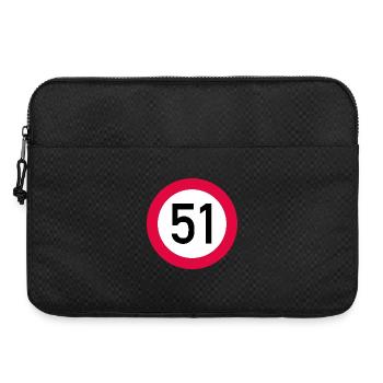 51. Geburtstag Achtung! Verkehrsschild 51 Km/h - Laptoptasche 15" - Schwarz - Vorne