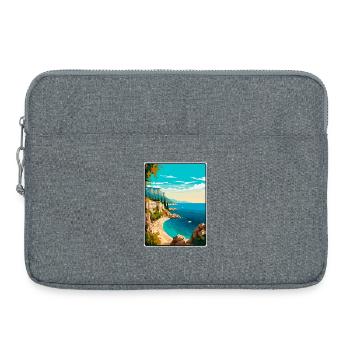 Makarska, Croatie, Falaise, Côte méditerranéenne - Sacoche pour ordinateur portable 15 pouces - gris chiné - Devant