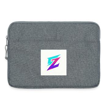 ZickZack Neon Gradient Logo - Laptoptasche 15" - Grau meliert - Vorne