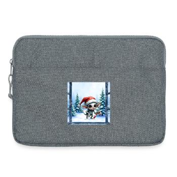 Chapeau d’elfe de Noël - Sacoche pour ordinateur portable 15 pouces - gris chiné - Devant