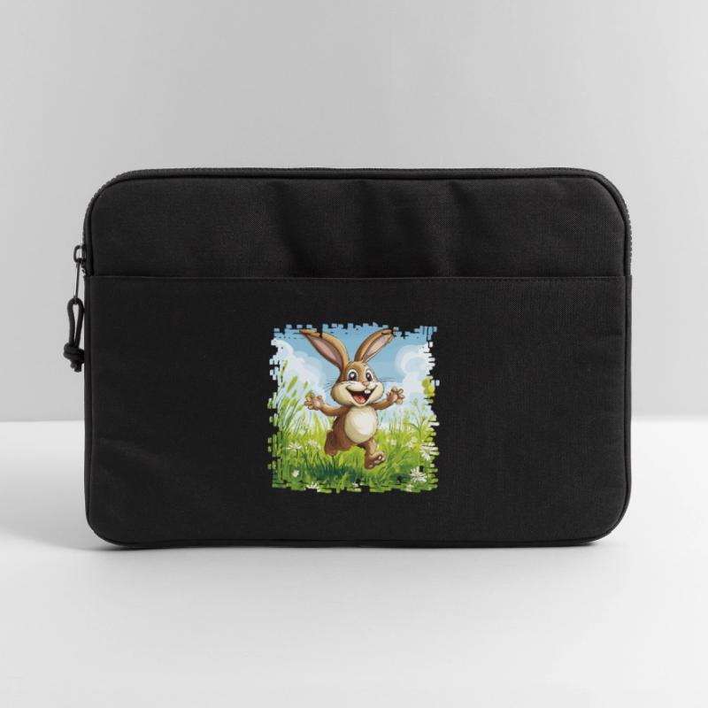Cheerful bunny in spring meadow Laptop bag 15"