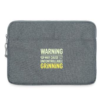 Lustiger Zahnarzt Zahnarzthelferin Grinsen Design - Laptoptasche 15" - Grau meliert - Vorne