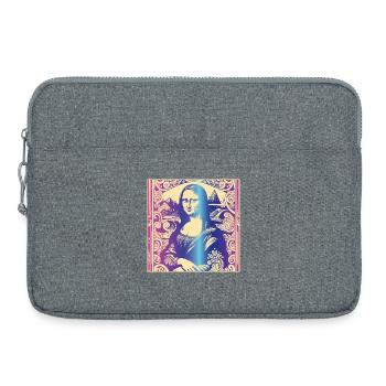 Frau Portrait mona lisa regenbogen modern paris - Laptoptasche 15" - Grau meliert - Vorne