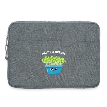 Pflanzenhumor – Halt die Kresse - Laptoptasche 15" - Grau meliert - Vorne