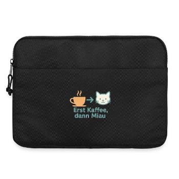 First coffee, then meow - Laptop bag 15" - black - Front