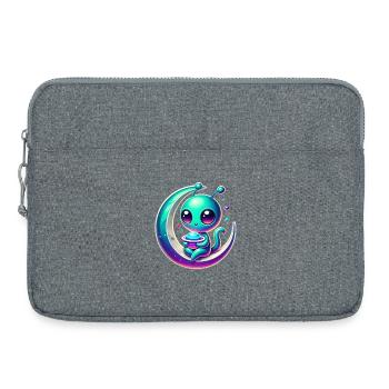 Außerirdische Lulu auf der Mondsichel - Laptoptasche 15" - Grau meliert - Vorne