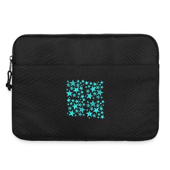 Turquoise Star Pattern - Laptop bag 15" - black - Front