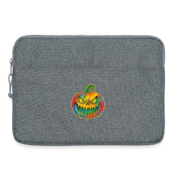 Regenbogen Kürbis Grinsen - Laptoptasche 15" - Grau meliert - Vorne