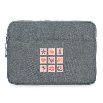 Natur Briefmarken Collage - Laptoptasche 15" - Grau meliert - Vorne