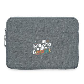 Dentallabor Wachs Bildhauerei Kunst - Laptoptasche 15" - Grau meliert - Vorne