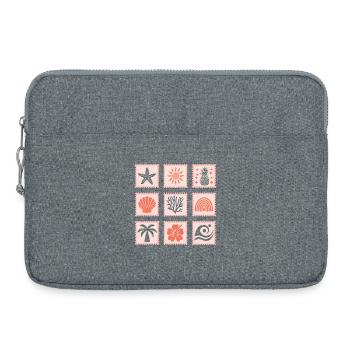 Natur Briefmarken Collage - Laptoptasche 15" - Grau meliert - Vorne