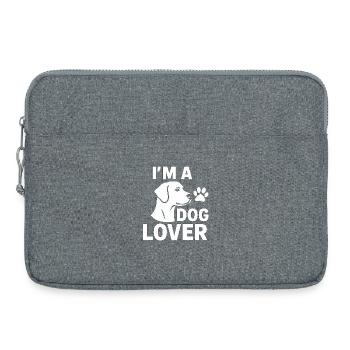 Je suis un amoureux 🐾 des chiens - Sacoche pour ordinateur portable 15 pouces - gris chiné - Devant