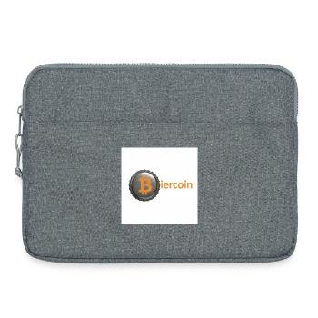 BierCoin Bitcoin Logo - Laptoptasche 15" - Grau meliert - Vorne