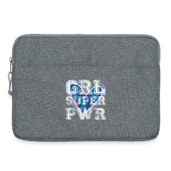 Power Girl Herz Regenbogen - Laptoptasche 15" - Grau meliert - Vorne