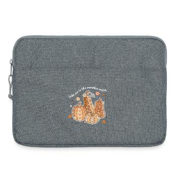 Patchwork Kürbisse Herbstmotiv - Laptoptasche 15" - Grau meliert - Vorne