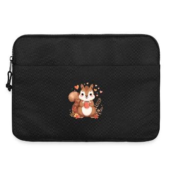 Autumnal squirrel with hot cocoa - Laptop bag 15" - black - Front