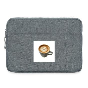 Latte Heart Art Mug Design - Sacoche pour ordinateur portable 15 pouces - gris chiné - Devant