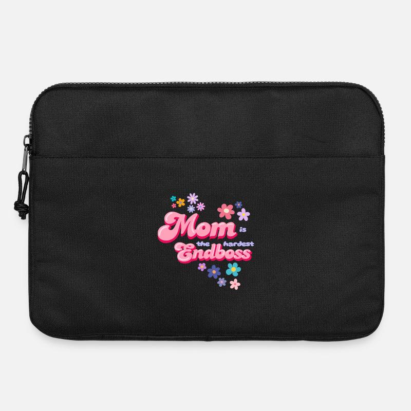 Mom is der Endboss Blumenstil - Laptop bag 15" - black