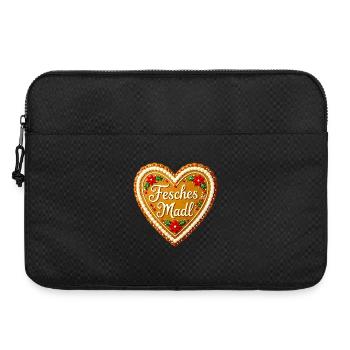 Fesches Madl Lebkuchenherz Bayern Tracht Volksfest - Laptoptasche 15" - Schwarz - Vorne