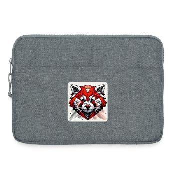 Polygone géométrique de panda roux - Sacoche pour ordinateur portable 15 pouces - gris chiné - Devant