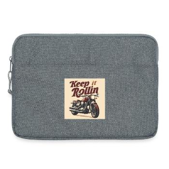 Keep it Rollin’ – Minimalist Typography - Laptoptasche 15" - Grau meliert - Vorne