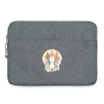 Mystic Goddess Line Art with Watercolor - Laptop bag 15" - heather grey - Front