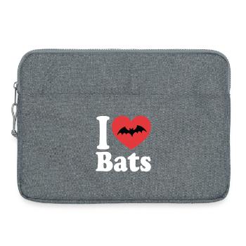 I Love Bats – Fledermaus-Liebhaber - Laptoptasche 15" - Grau meliert - Vorne
